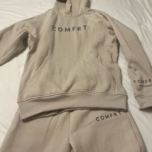 Women's Beige Hoodie and Sweatpants Set